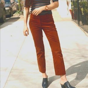 J crew brown corduroy wide leg cropped pants